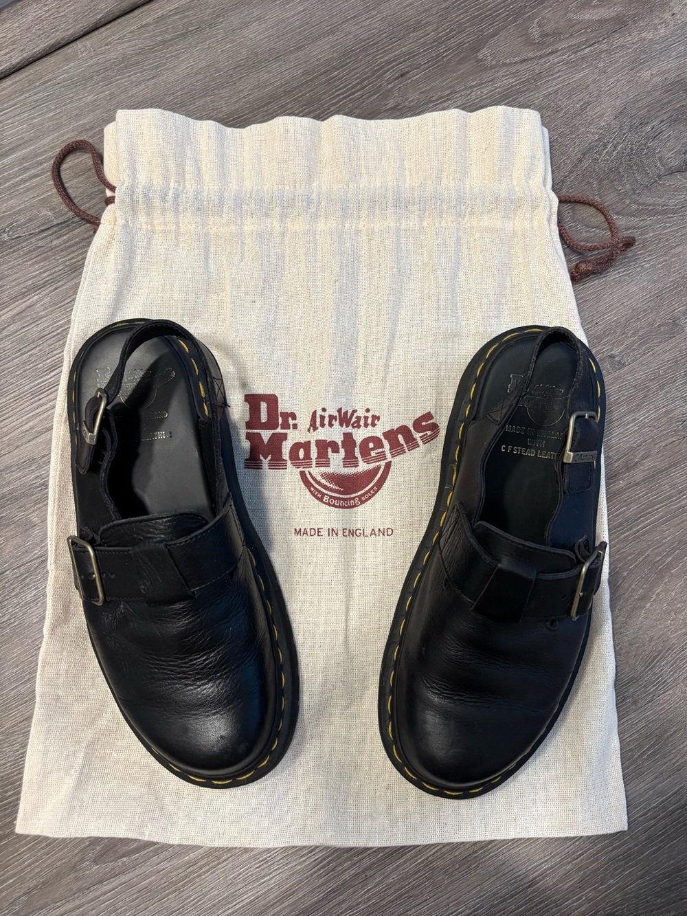 Made in England Dr. Martens Black Leather Mule